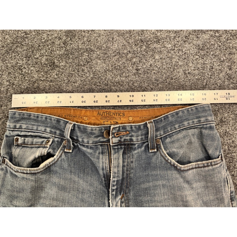 Levi Signature Jeans W30 L30 Vintage Fade Straight Leg Distressed Light Wash - Picture 7 of 11